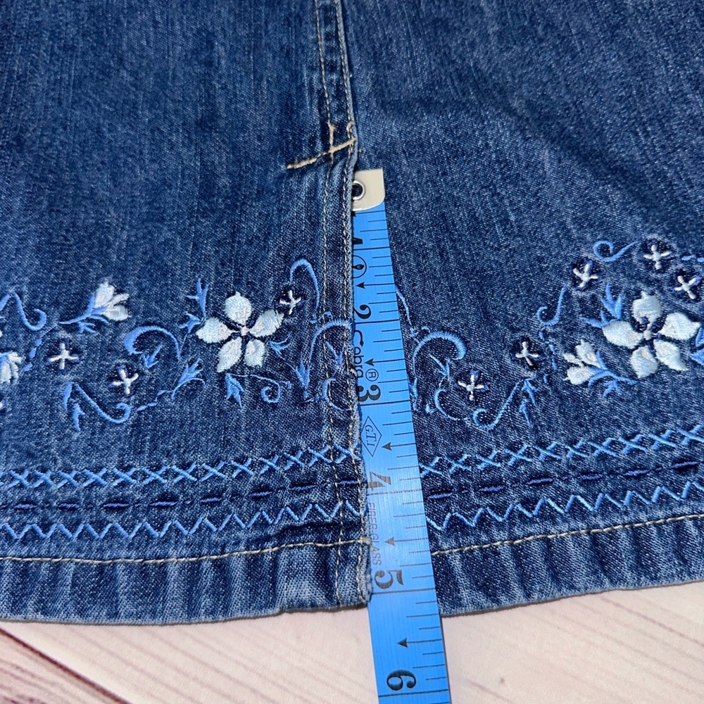 Blue Embroidered Midi Skirt - Picture 9 of 9